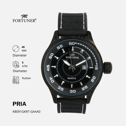 Fortuner Jam Tangan Pria Analog Sport Water Resistant Rubber Bialas