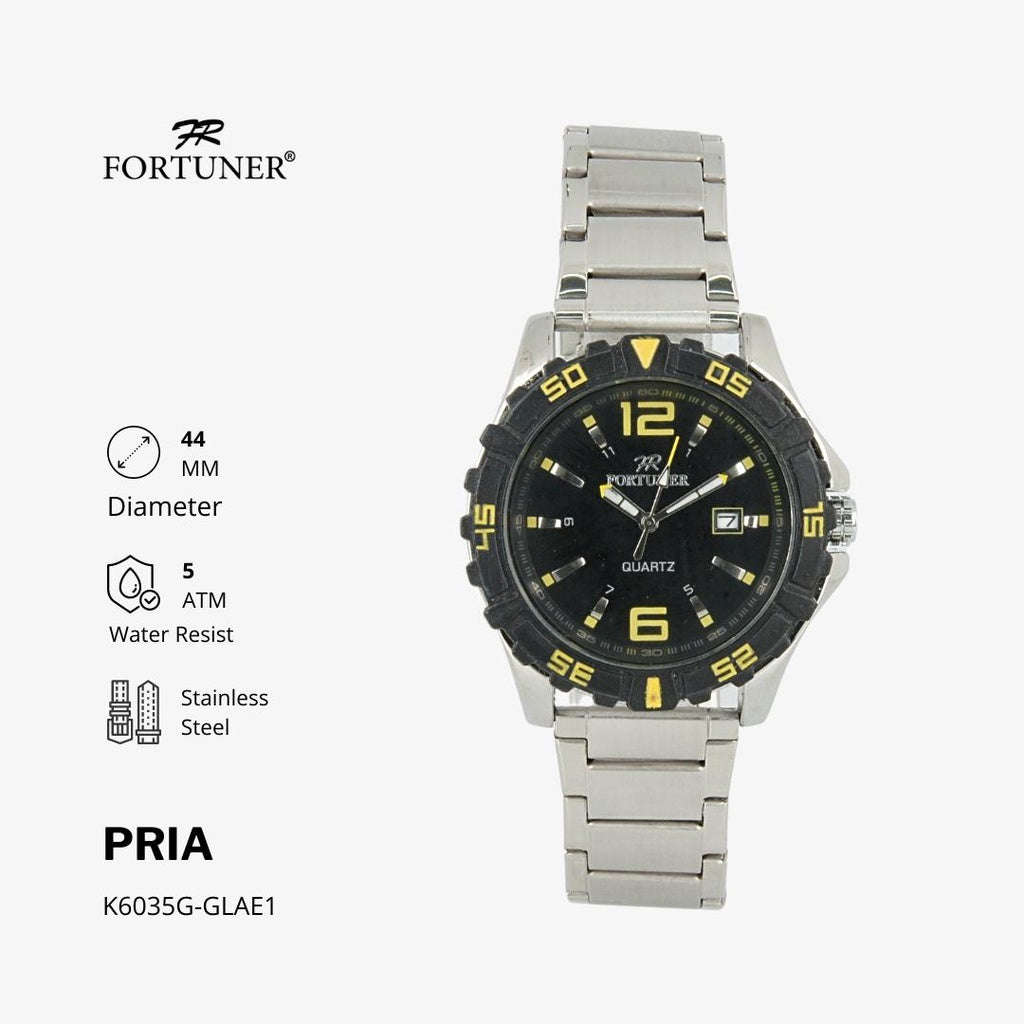 Fortuner Jam Tangan Analog Pria Water Resistant Rantai Hiromi