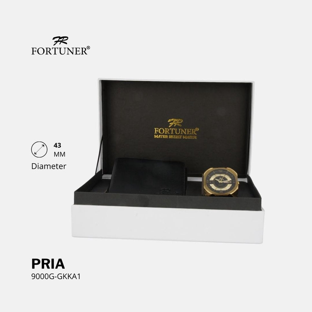 Fortuner Jam Tangan Analog Pria Water Resistant Gold Ferris