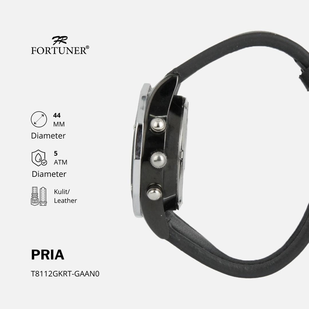 Fortuner Jam Tangan Strap Kulit Pria Original Bowen