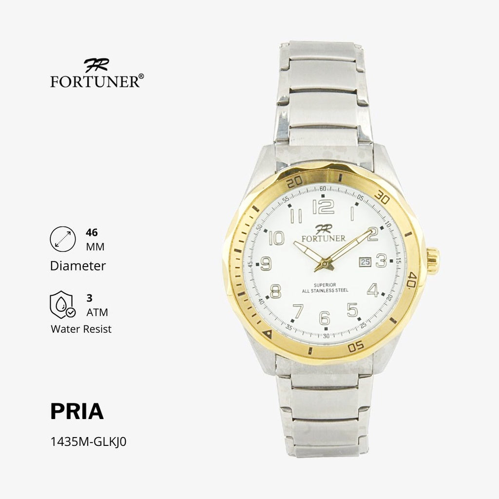 Fortuner Jam Tangan Pria Analog Water Resist Superior All Stainless Halten