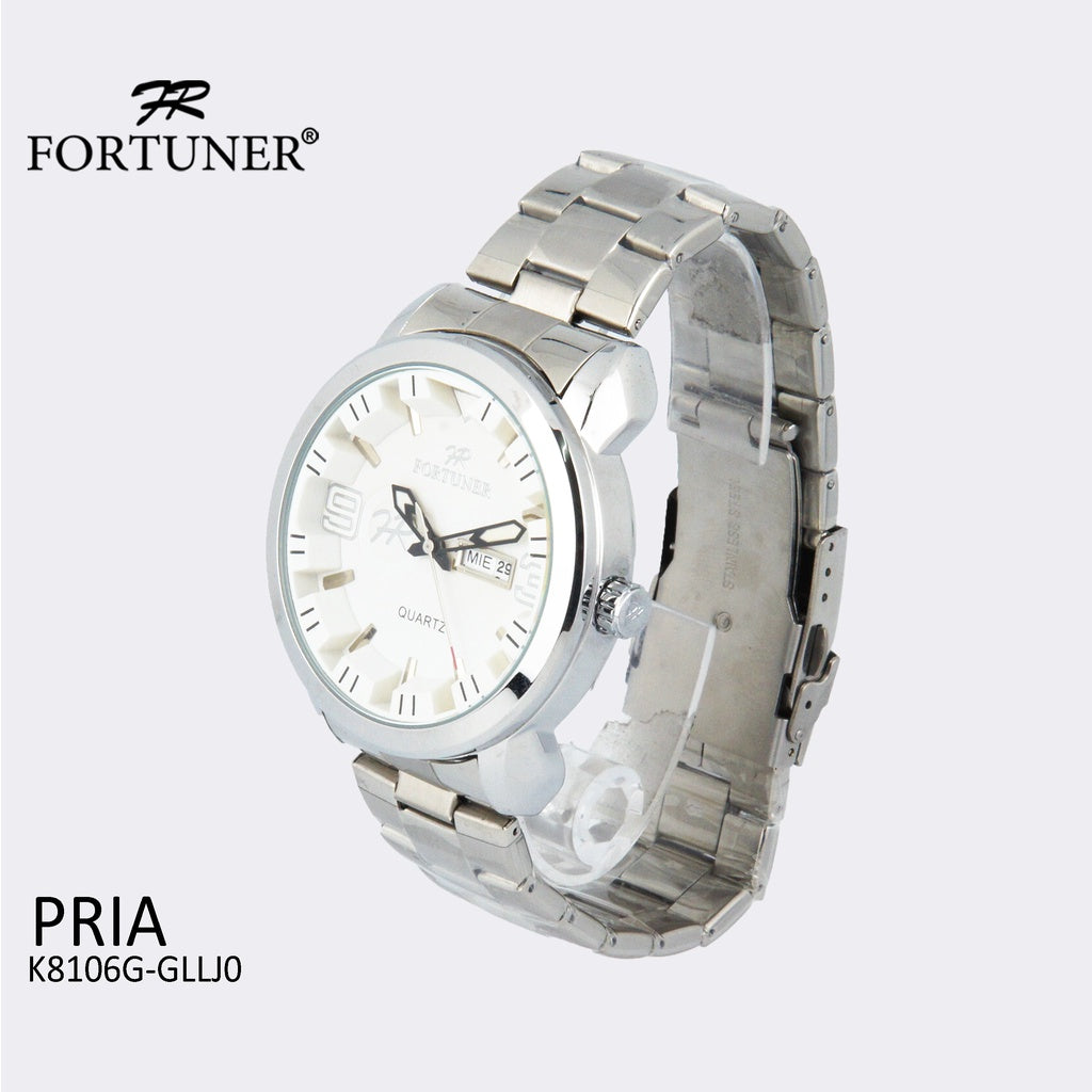 Fortuner Jam Tangan Pria Analog Day-Date Water Resistant Rantai Bonus Dompet dan Box Exclusive Arney