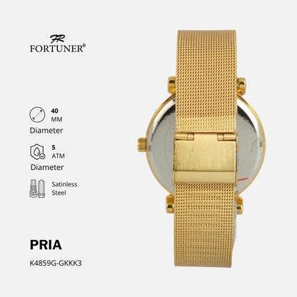 Fortuner Jam Tangan Pria Analog Fashion Water Resistant Milanese Bevvan