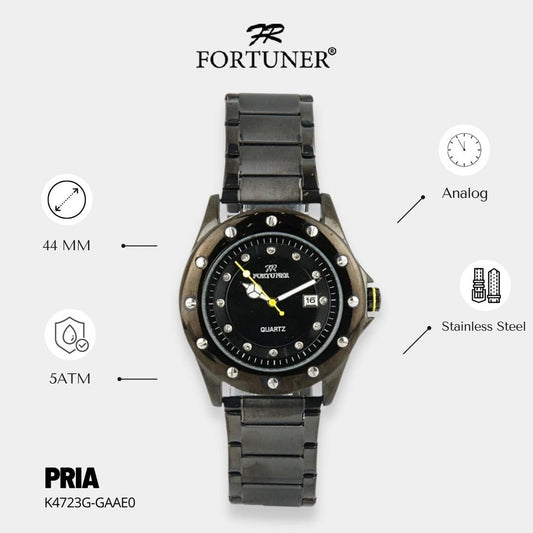 Fortuner Jam Tangan Analog Pria Water Resistant Rantai Howie