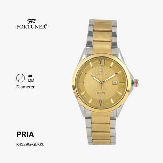 Fortuner Jam Tangan Fashion Pria Analog Water Resistant Rantai Stainless Harden