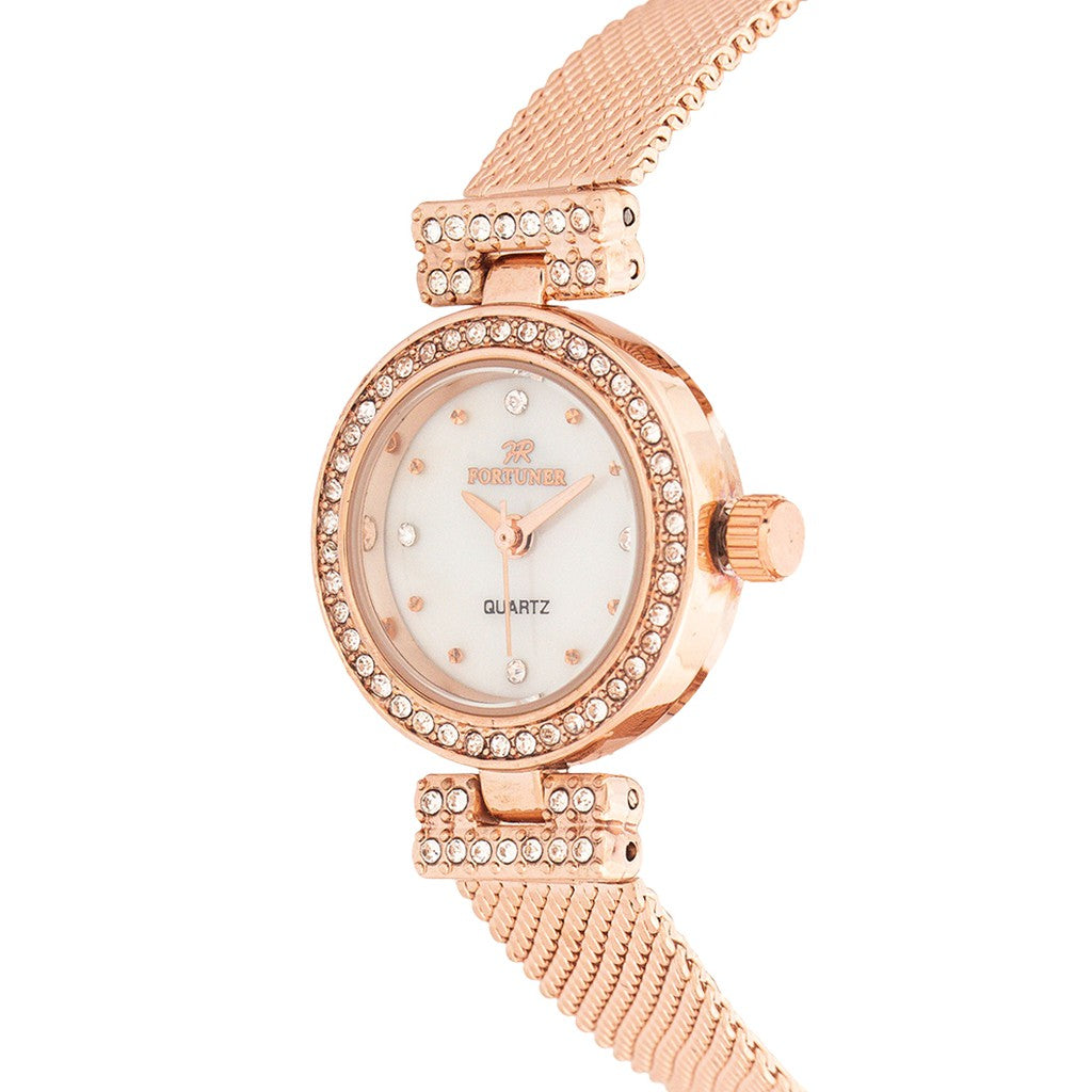 Fortuner Jam Tangan Analog Wanita Rosegold Water Resist Barbie