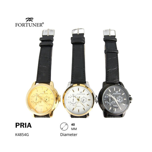 Fortuner Jam Tangan Classic Fashion Pria Analog Water Resist Kulit Hakan