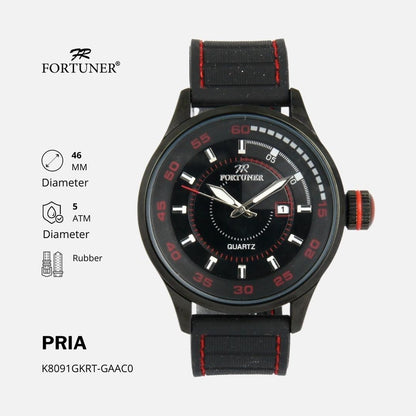 Fortuner Jam Tangan Pria Analog Sport Water Resistant Rubber Bialas