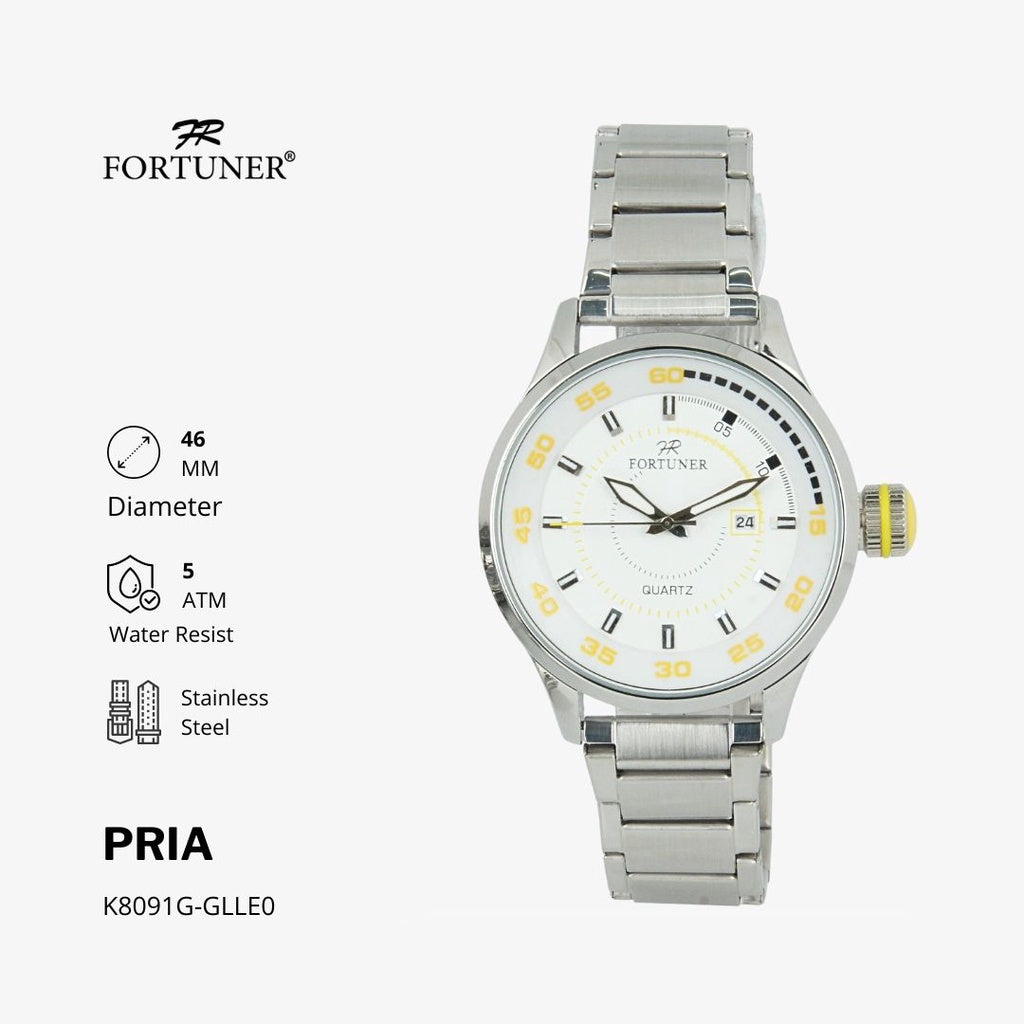 Fortuner Jam Tangan Analog Pria Water Resistant Rantai Wynndham