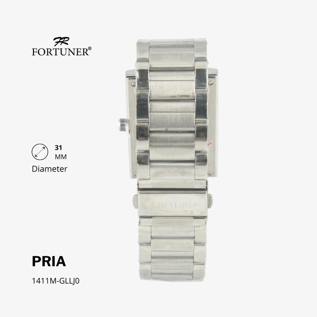 Fortuner Jam Tangan Analog Pria Silver Water Resistant Rantai Hamblin