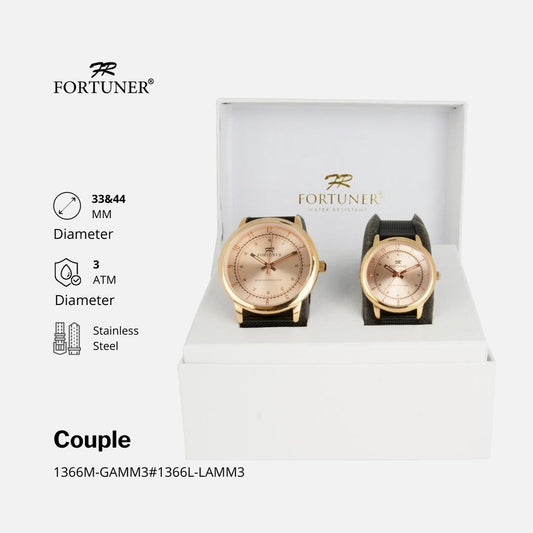 Fortuner Jam Tangan Couple Analog Water Resistant Rantai Pasir Milanese Courtney