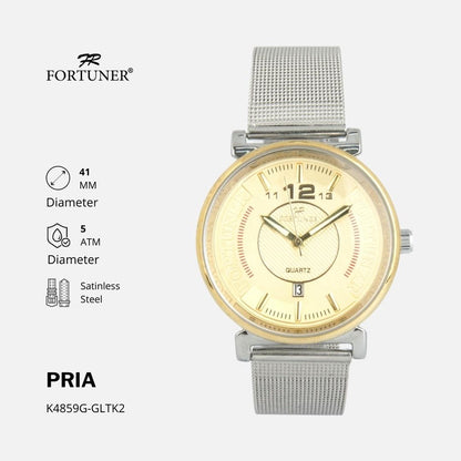 Fortuner Jam Tangan Pria Analog Fashion Water Resistant Milanese Bevvin