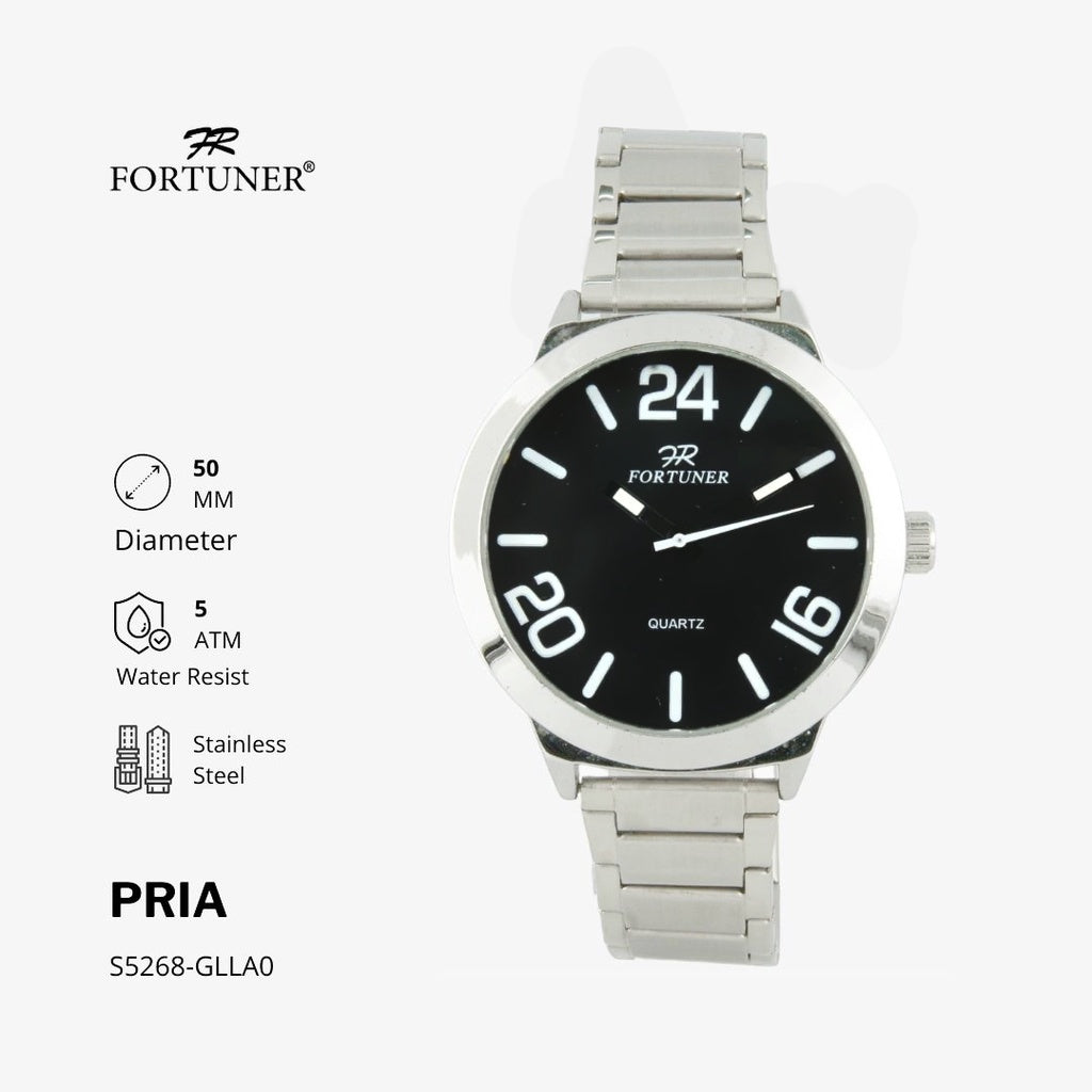 Fortuner Jam Tangan Analog Pria Water Resistant Rantai Kenley