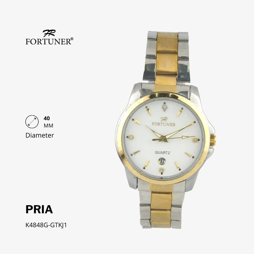 Fortuner Jam Tangan Casual Pria Analog Water Resistant Rantai Stainless Hyde