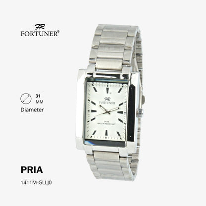 Fortuner Jam Tangan Analog Pria Silver Water Resistant Rantai Hamblin