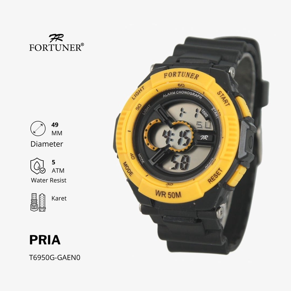 Fortuner Jam Tangan Pria Digital Water Resist Rubber Osbert