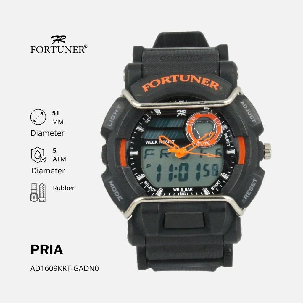 Fortuner Jam Tangan Pria Analog-Digital Sport Water Resist Kulit Dalibor