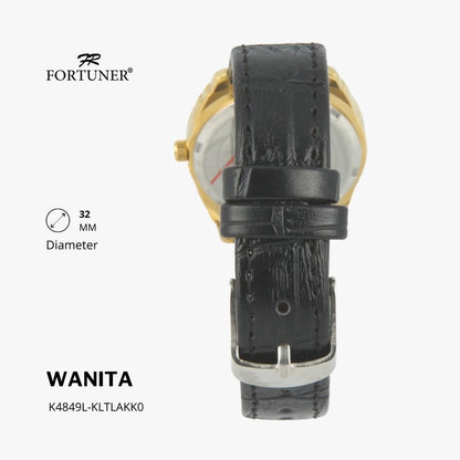 Fortuner Jam Tangan Fashion Wanita Analog Water Resist Kulit Yoela