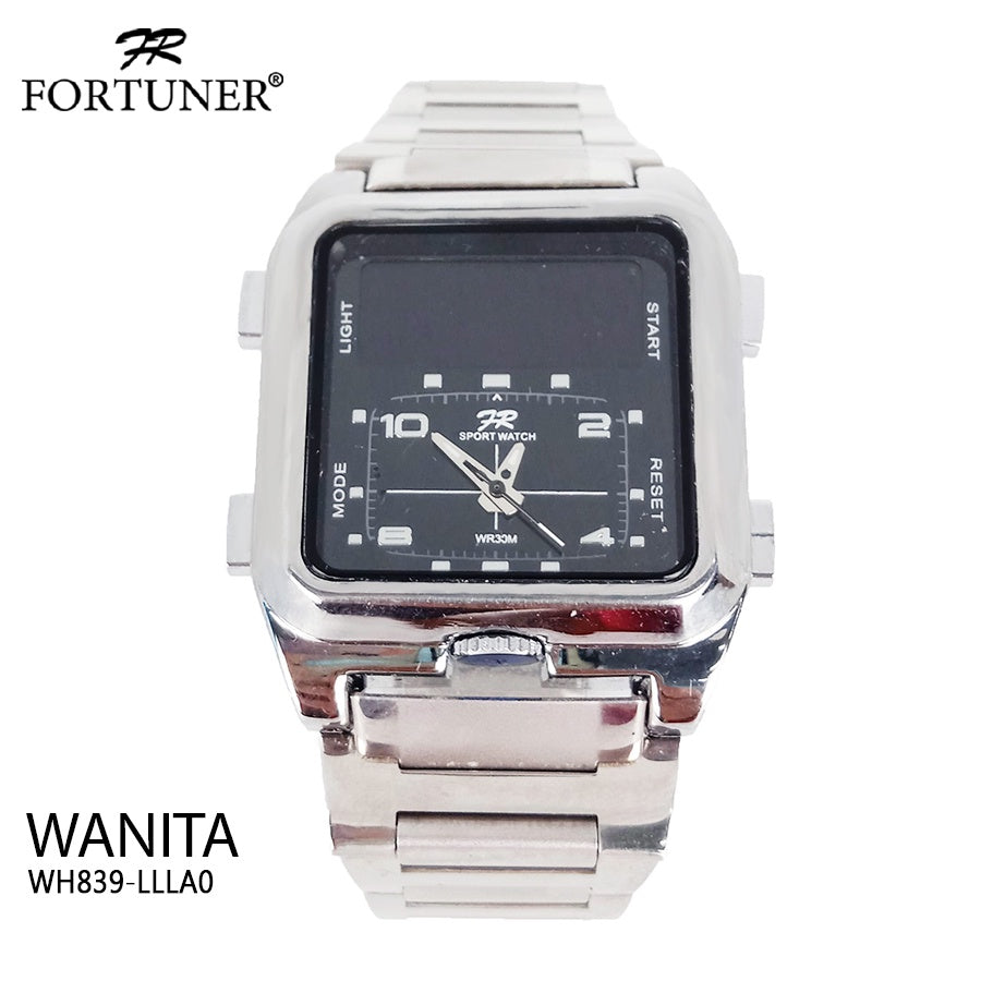 Fortuner Jam Tangan Wanita Dual Time Sport Water Resist Rantai Nesta