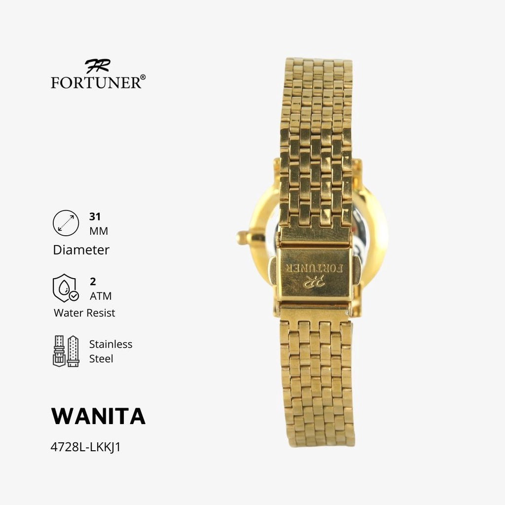 Fortuner Jam Tangan Wanita Analog Rantai Arloji Cewek Klasik Water Resist Rantai Cheverly