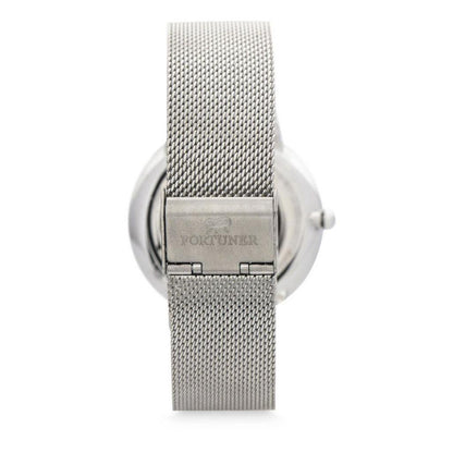 Fortuner Jam Tangan Analog Pria Rantai Stainless Water Resist Tahan Air K5014G Silver - White