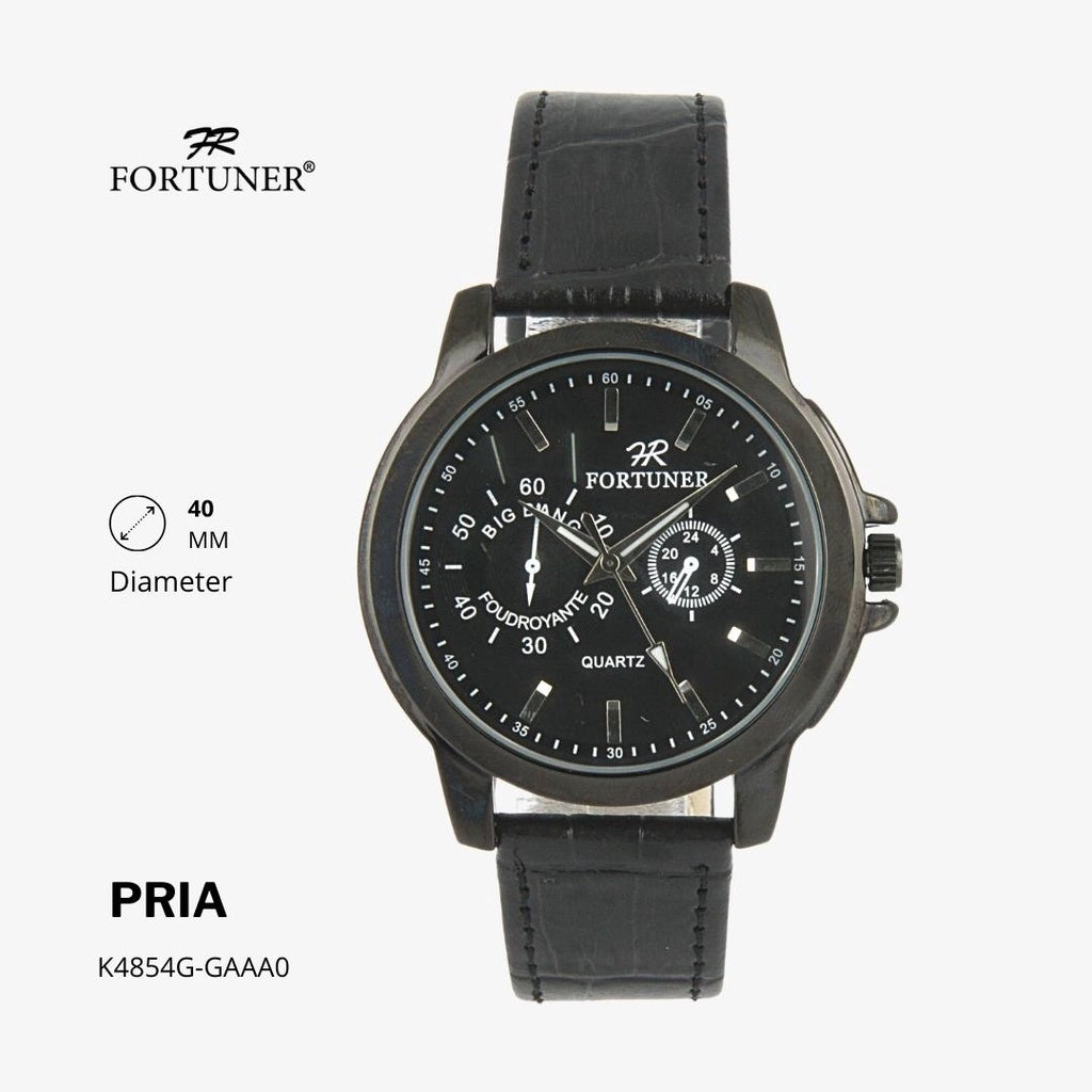 Fortuner Jam Tangan Classic Fashion Pria Analog Water Resist Kulit Hakan