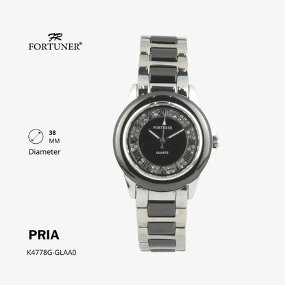 Fortuner Jam Tangan Klasik Pria Analog Gold Silver Water Resistant Romawi Rantai Halbert