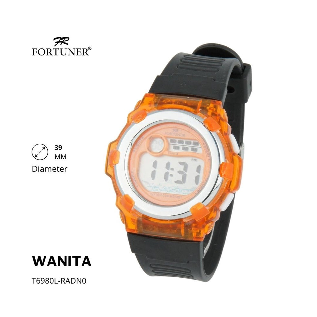 Fortuner Jam Tangan Wanita Digital Water Resist Rubber Fyona