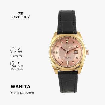 Fortuner Jam Tangan Analog Couple Kulit Water Resistant Ava