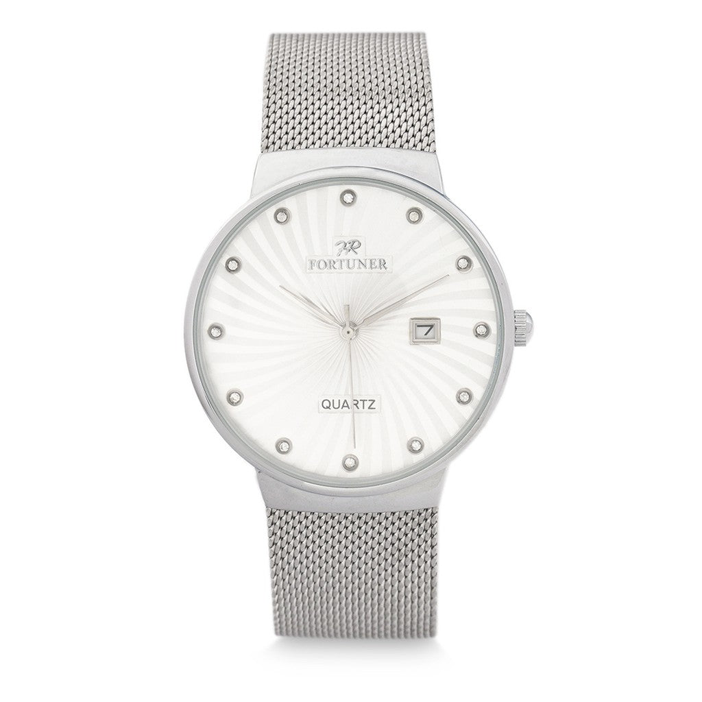 Fortuner Jam Tangan Analog Pria Silver White Water Resistant Abdul