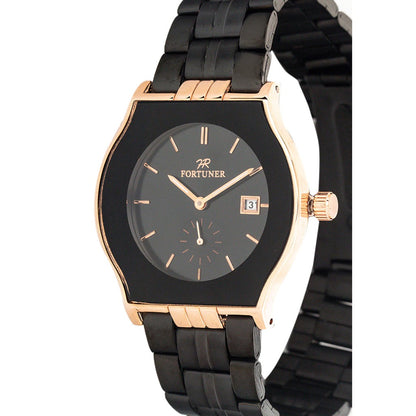 Fortuner Jam Tangan Pria Analog Black Rosegold Water Resistant Arnald