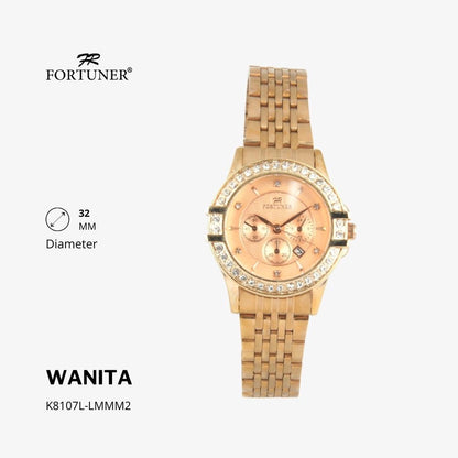 Fortuner Jam Tangan Wanita Analog Water Resist Tahan Air Rantai Stainless Yarona