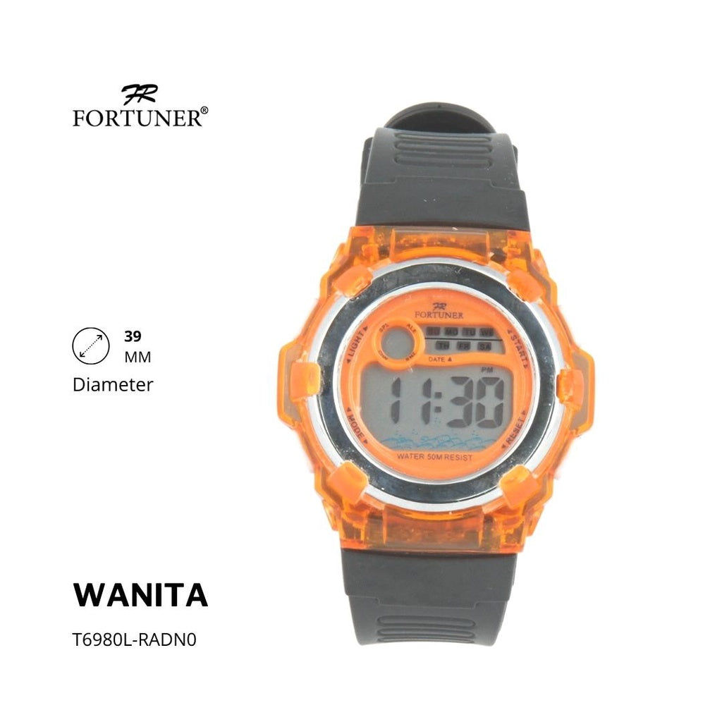 Fortuner Jam Tangan Wanita Digital Water Resist Rubber Fyona