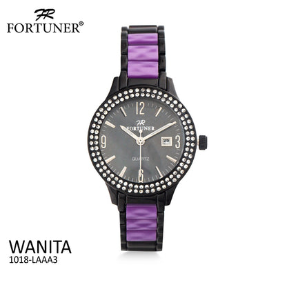 Fortuner Jam Tangan Analog Wanita Black Water Resist Celine