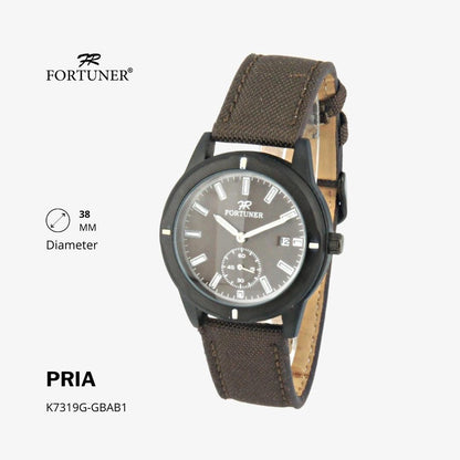 Fortuner Jam Tangan Analog Pria Water Resistant Kanvas Harlyn