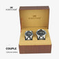 Fortuner Arloji Couple Jam Tangan Analog Tahan Air Water Resistant Rantai Stainless Celestial Hitam