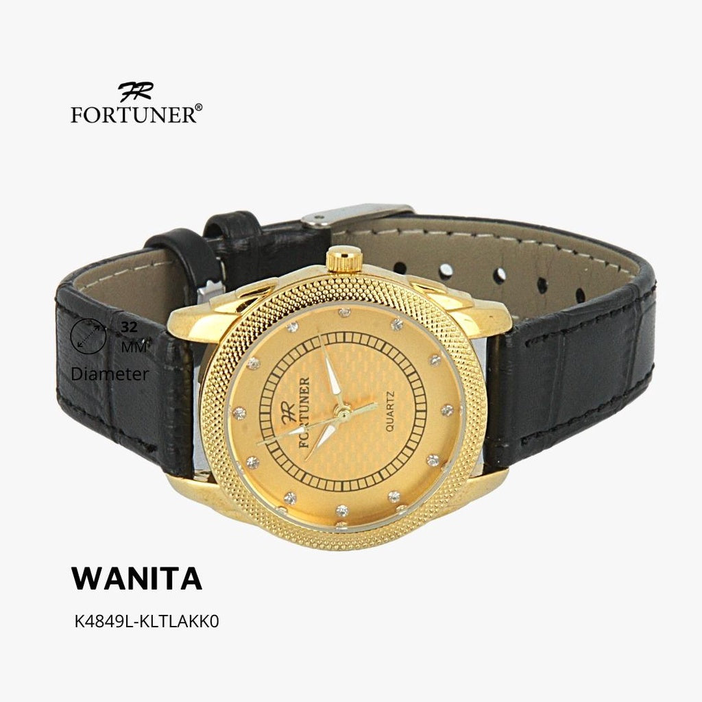 Fortuner Jam Tangan Fashion Wanita Analog Water Resist Kulit Yoela