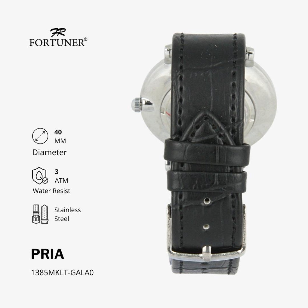 Fortuner Jam Tangan Analog Pria Kulit Water Resistant Kulit Huston