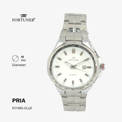 Fortuner Jam Tangan Fashion Pria Analog Water Resistant Rantai Stainless Silver Gold Haniel