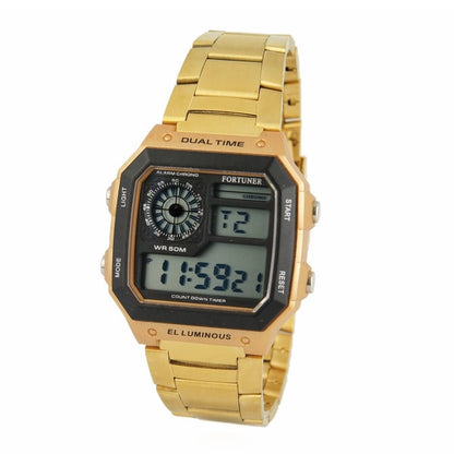 Fortuner Jam Tangan Pria Digital Water Resist Stainless Steel Camela