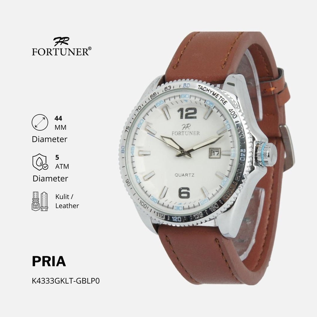 Fortuner Jam Tangan Rantai Pria Korea Original Kulit Ephrim