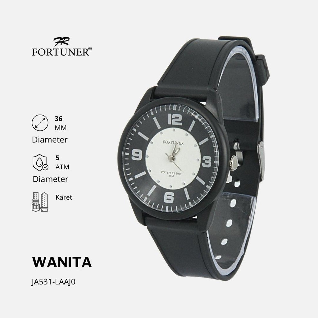 Fortuner Jam Tangan Analog Wanita Water Resistant Rubber Priscilla