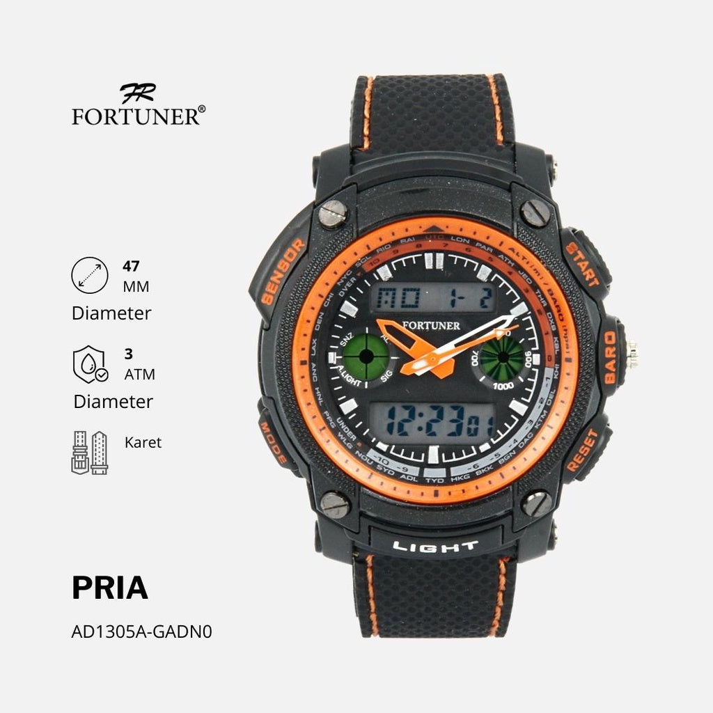 Fortuner Jam Tangan Pria Sport Digital-Analog Water Resist Rubber Ilario