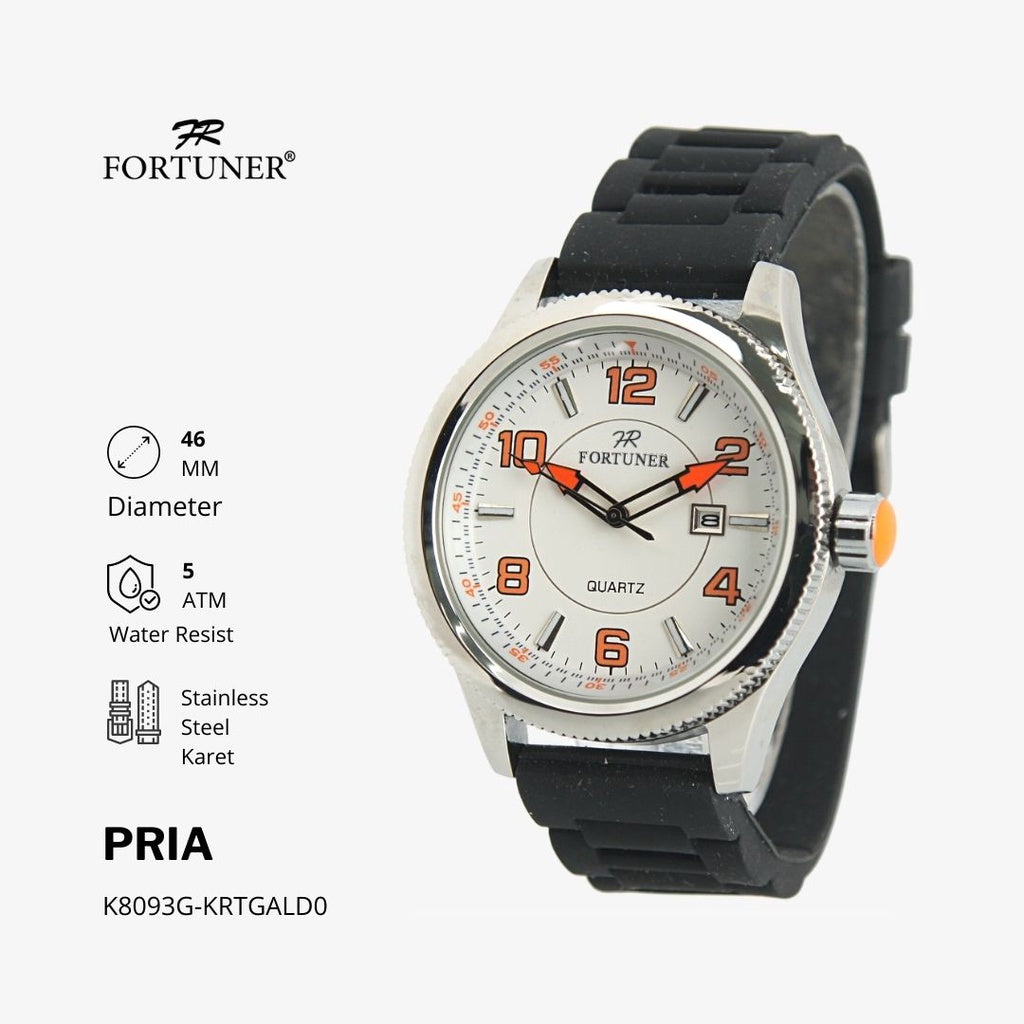 Fortuner Jam Tangan Analog Pria Water Resistant Rubber Vilgefortz