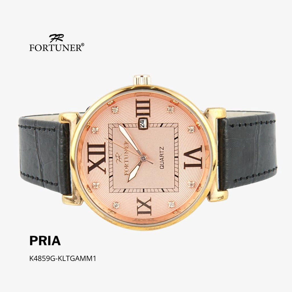 Fortuner Jam Tangan Analog Pria Kulit Klasik Romawi Water Resistant Axel