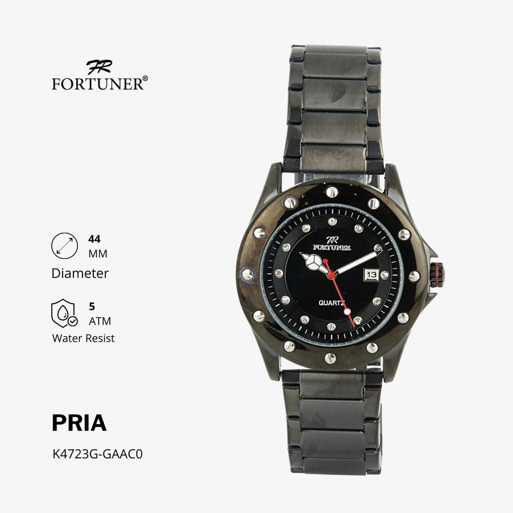 Fortuner Jam Tangan Analog Pria Water Resistant Rantai Howie