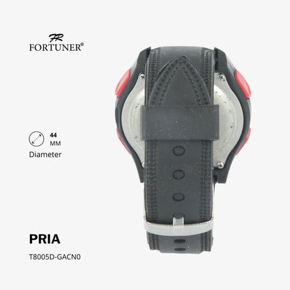 Fortuner Jam Tangan Digital Pria Black Water Resistant Rubber Gustavo