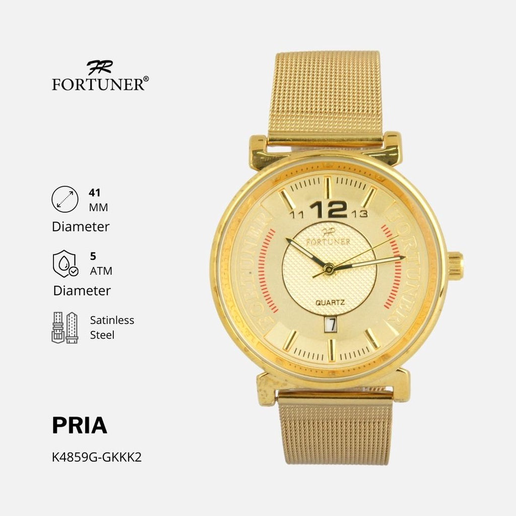 Fortuner Jam Tangan Pria Analog Fashion Water Resistant Milanese Bevvin