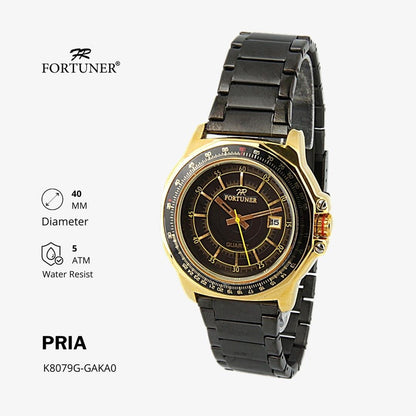 Fortuner Jam Tangan Water Resist Tahan Air Pria Analog Rantai Stainless Hamdi