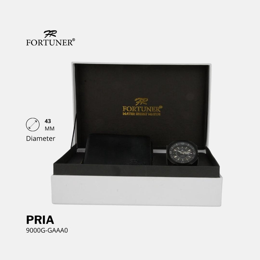 Fortuner Jam Tangan Analog Pria Water Resistant Black Forster